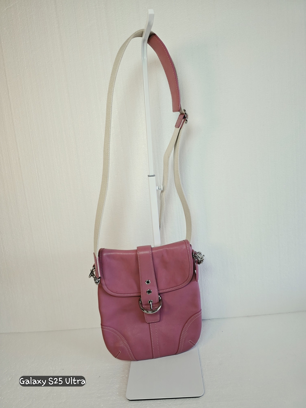 Vintage Coach Pink Leather Soho Flap Crossbody Bag Pristine Y2K 9480 Rare